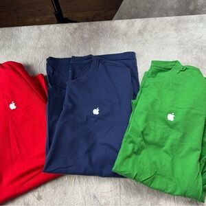 Apple Men's Short Sleeve Tees - Red, Blue, Green lot of 3